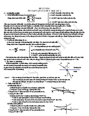 Đề cương ôn tập học kỳ II môn Vật lý Lớp 9 - Trường THCS Tố Hữu
